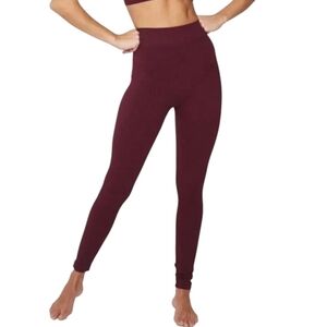 Knix Good to Go Seamless Leggings Stretch Comfy Womens Med Gym Active Burgundy